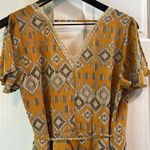 Mystree  Mustard Aztec Print Surplice Wrap Dress - Size Small Photo 7