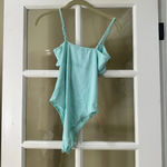 O. Vianca Mint Green Twist Front Cut Out Body Suit - medium Photo 3