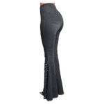 BANJUL  Black Flare Jeans with White pearl Accents Photo 1