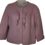 Talbots Wool Blend Lilac Ruffle Trim Womens Jacket Size 6 feminine girly office Photo 0