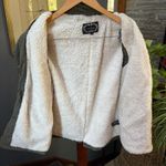 Ambiance Olive Green, Faux Sherpa Lined Utility Military Jacket, Size M Green Size M Photo 6