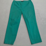 Lafayette 148 Cropped Bleeker Pants 4 Women Green Cotton Blend Dress New York Photo 0