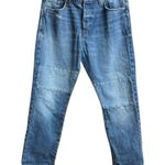 Frame Jeans Le Slouch Denim Medium Wash Straight Button Fly Leg Patch Mending Photo 1