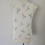 Anthropologie  W5 Hummingbird Print Fringe Hem Tank Top Size Small Photo 4