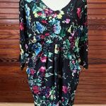 Maeve Anthropologie Black Floral Petal Palette Tunic Dress Size XS Photo 2