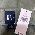 Gap NEW Womens Green Fleece High Waist Straight Wide Leg Lounge Trousers Pants L Photo 3