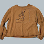 Brown jumper sweater womens medium black woman design embroidered fall autumn Photo 0