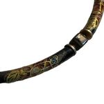 Vintage Japan Cloissone Enamel Flower Tube Bead Necklace Collar Choker 16" Photo 1