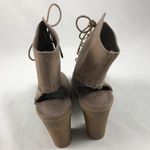 Wild Diva 8.5  Lounge Suede Tie up Square Peep toe Photo 2