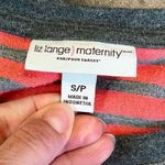 Liz Lange  Maternity Striped Long Sleeve Baseball Blouse Small Photo 6