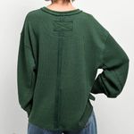 Blu Pepper NWT  Cozy Life Cardigan Open Waffle Knit Olive Balloon Sleeve Photo 5