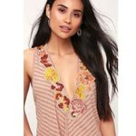 Free People  Frida Embroidered Floral Faux Wrap Tank Top Photo 4