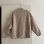 ZARA Women’s Zip-Up Tan Sherpa Jacket Photo 2