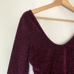 ZARA Knit purple sparkly bodysuit long sleeves women's size M lightweight date Photo 1