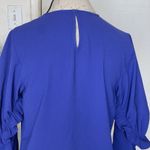 EXPRESS  Womens Blouse Sz Small Blue Long Sleeve Office Work Wear Business Retro Photo 12