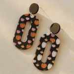 Black Oblong Pumpkin Earrings Photo 1