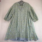 Devotion Twins Amorgos Women's Blue & Yellow Eyelet Embroidered‎ Dress Photo 0