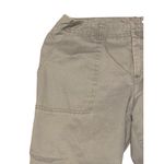 Halogen  Olive Green Pants Flat Front Cropped 100% Cotton Slit Pockets Sz 4 Photo 1