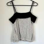 Hem & Thread  Diagonal Striped Off the Shoulder Blouse in Black and White - M Photo 4
