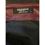 Zeagoo Skirt Womens Large Burgundy Faux Leather Mini Zip Back Lined Bodycon Red Photo 2