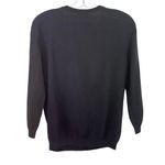Moschino  Black Virgin Wool Rosette Long Sleeve Crewneck Pullover Sweater Size S Photo 1