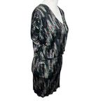 Saloni Printed Jersey Mini Dress Women’s Size 2 Black Multicolor V Neck Photo 2