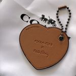 Coach x Keith Haring Pink Glitter Leather Heart Hangtag Bag Charm Photo 2