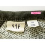Gap French Terry Pullover Sweatshirt Dress Green Camo Distressed Edgy Olive Mini Photo 5