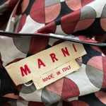 MARNI Geometric Print Tiered Dress w/Pockets & Leather Trim, Size 40 EXCELLENT! Photo 12