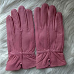 Bijoux Terner Pink Leather Gloves with Braided Detail Photo 0