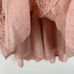 ASTR NWOT  High Neck Crochet Lace Tank Top Blouse Size Medium Lined Pink Boho Photo 4