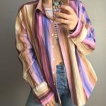 Forenza  Vintage Striped Rust and Purple Pink Button Down Medium Photo 10