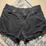 Aerie Charcoal Distressed Jean Shorts Photo 0