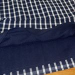 1901 Sleeveless Navy Buffalo Plaid Sleeveless Scalloped Top Blouse Small NWOT Photo 7