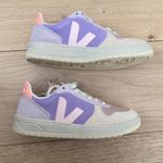 VEJA  v-10 leather sneakers purple and pink Photo 5