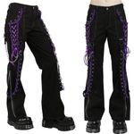 Tripp NYC Dark Street Lolita Gothic Lace Corset Pants Black Purple 29 NWT Photo 1