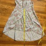 Hinge Women’s Large Retro Blue Pink Floral Flower Denim Jean Dress Shorts Photo 5