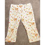 Women’s Polka Dot White Capris sz 16 Cotton Blend Party Shower Wedding Orange Photo 2