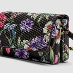 ZARA NWT  Black Floral Mini Quilted Flap Crossbody Bag Bloggers Fav Photo 3