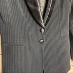 Jessica McClintock Vintage Black Pinstripe Tuxedo Blazer Jacket Size 4 Small Photo 1