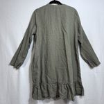 J. Jill Pure Jill Olive Green Linen Open Front Cardigan Coatigan Ruffle Size M Size M Photo 1