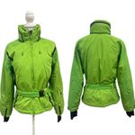 EandO E+O RECCO Neon Green Belted Winter Ski Coat Technical Outerwear Alpine 8 Photo 1