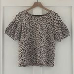 Anthropologie  Current Air Fiona Leopard Print Puff Sleeve Top Size M Photo 2