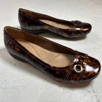 Clarks Collection Womens Tortoiseshell Patent Ballet Flats Shoes Size 7M Photo 2