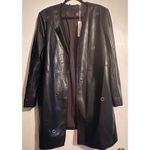 Chico's 3 Women's Black Faux Leather Grommet Detail Collarless Jacket 16 XL NWT Photo 3