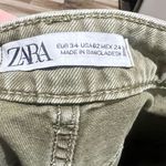 ZARA Women's High-Waisted Balloon Pants Size 2 Green Casual Relaxed Fit Photo 2