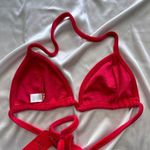 NWT red plush velour halter bralette top L Size L Photo 8