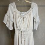 Look East Boutique Womens Romantic Coquette Peasant lined Cream Maxi Dress|Sz:M Size M Photo 1