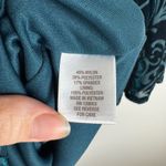 Dress Barn  Velvet Burnout Damask Print Top Size 2X Teal 3/4 Sleeve Boho Holiday‎ Photo 5