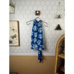 Maeve by Anthropologie Linen Blend Blue Floral Alyssa Halter Top - Size - 14 Photo 3